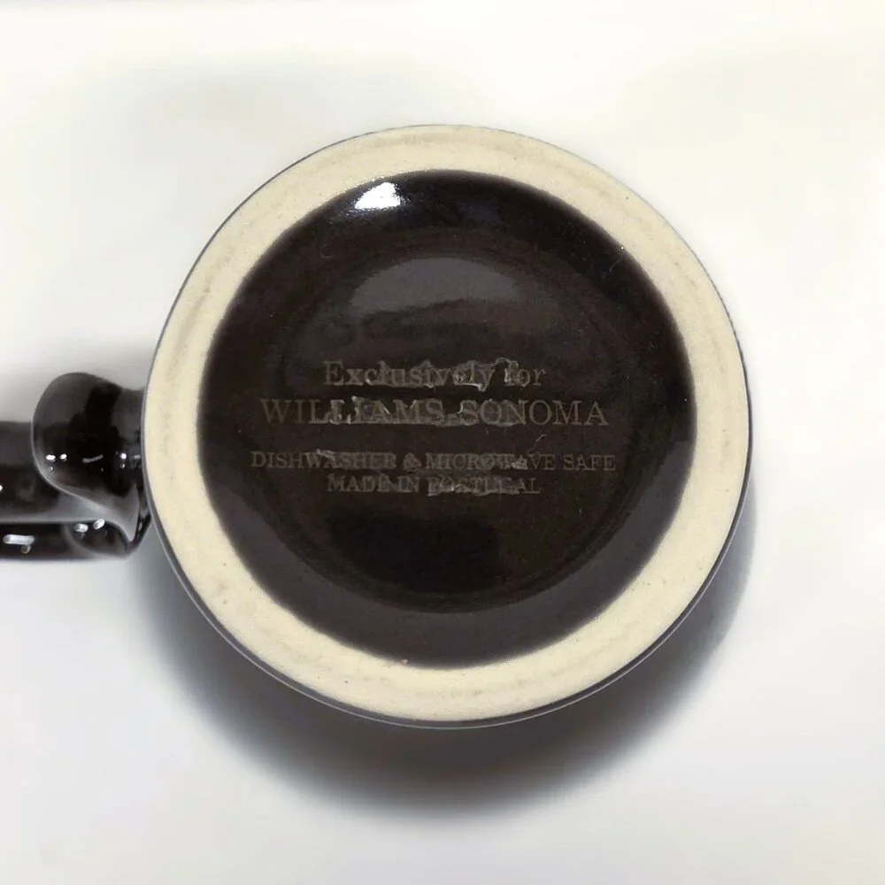 Williams Sonoma Alexia Mug Charcoal Gray Retired Made in Portugal Multiple Avail